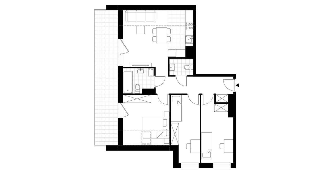 4-pokojowe mieszkanie 61m2 + balkon - Pełny obrazek: 3/15