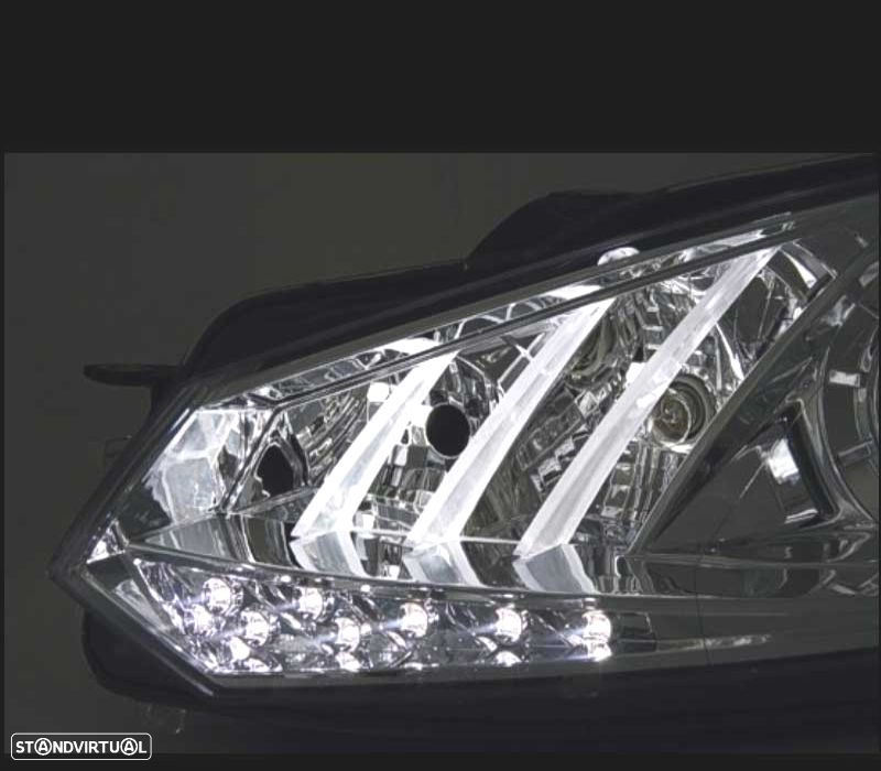 FARÓIS FRENTE LUZ DIURNA VOLKSWAGEN VW GOLF 6 FUNDO PRETO - 2