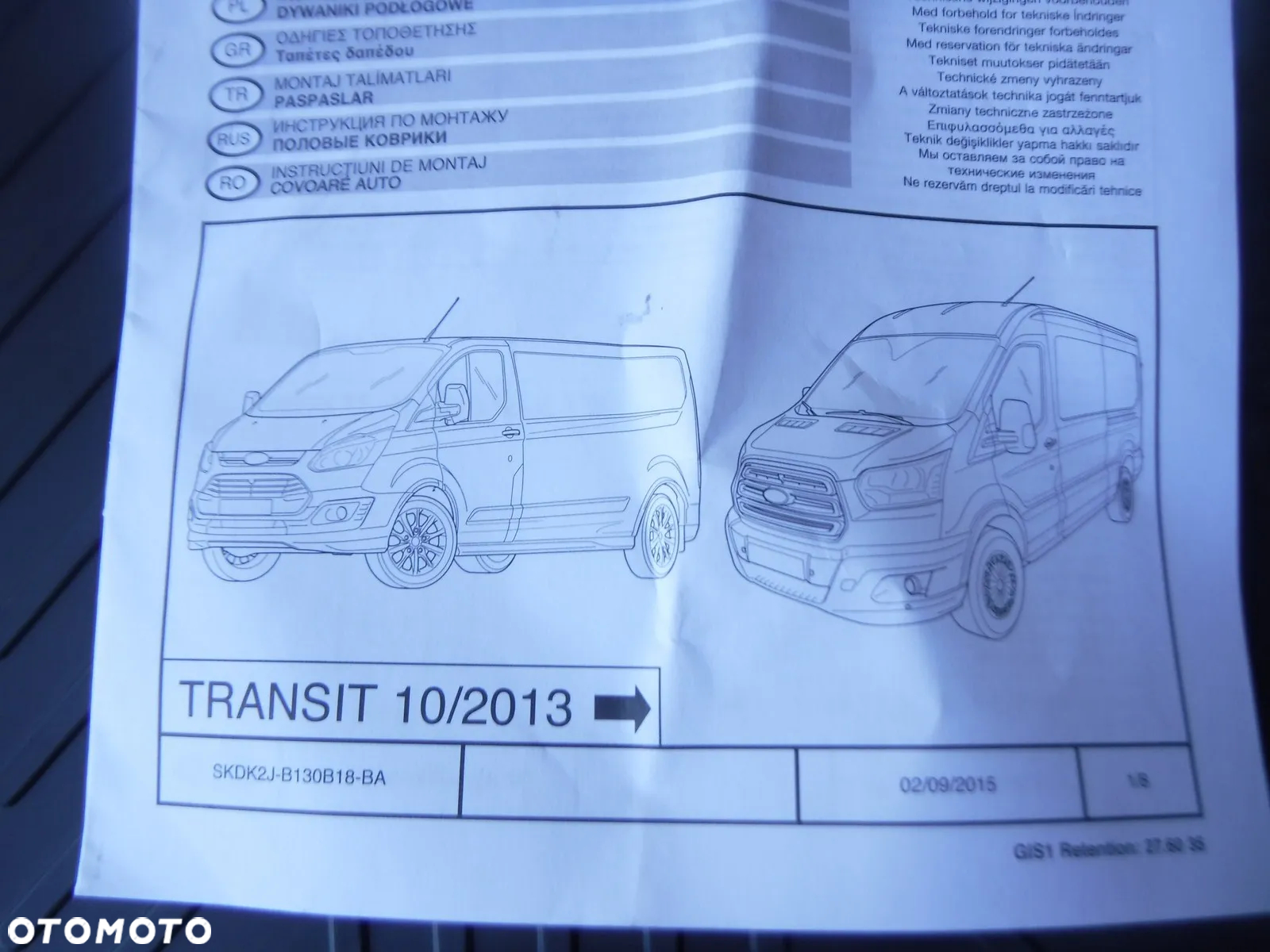 ford transit custom i mk8 dywaniki nowe oryginał - 4