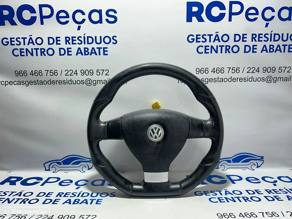 .Volante Completo Flat Bottom Pele Perfurada VW Volkswagen 1K8419091D 2005 - 2017 - 2