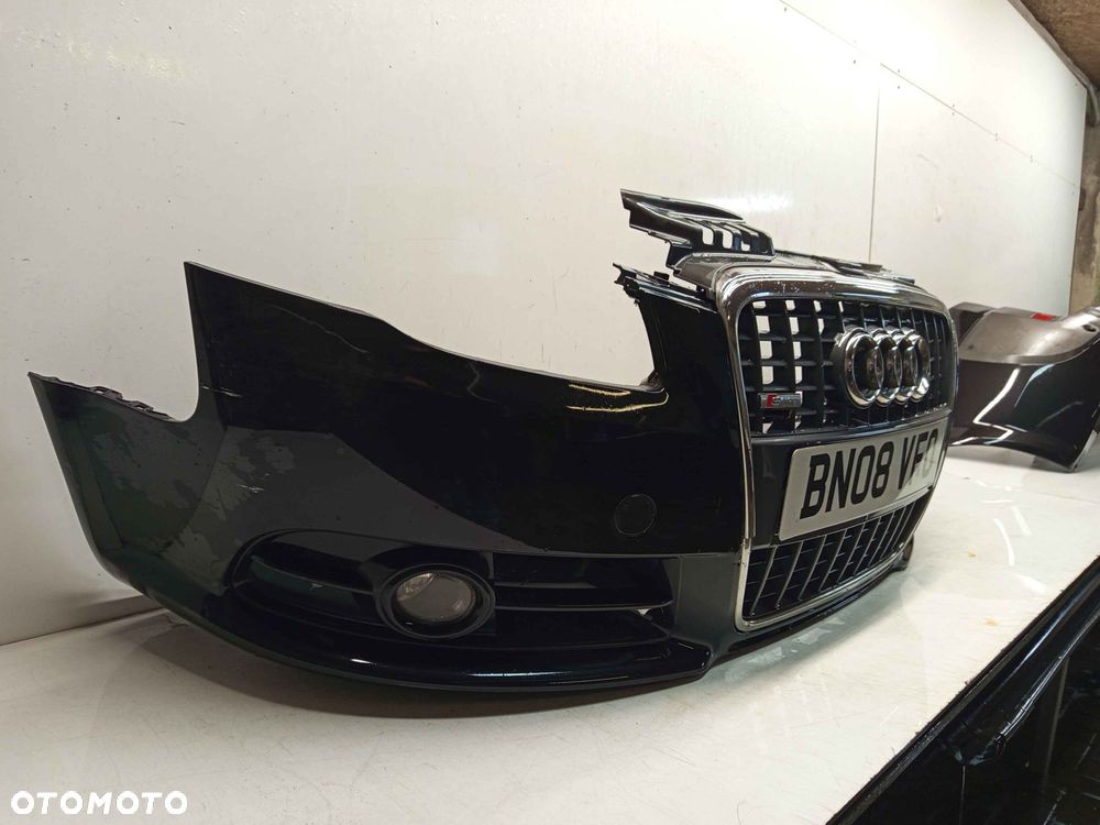 + ZDERZAK PRZÓD PRZEDNI AUDI A4 B7 S LINE S4 B7 LY9B CZARNY HALOGENY - 2