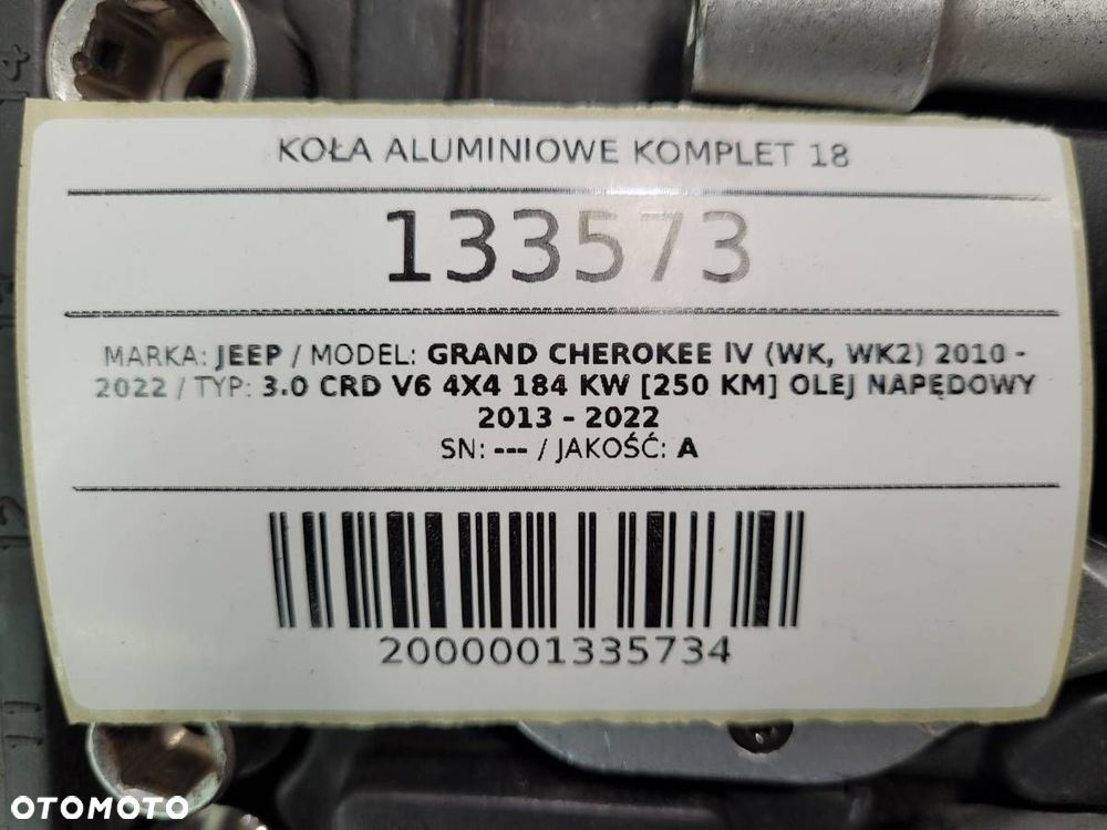 KOŁA ALUMINIOWE KOMPLET 18 JEEP GRAND CHEROKEE IV WK2 5X127 ET 56,4 8JX18 - 19
