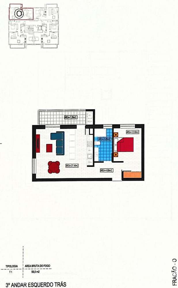 Apartamento T1 em Avanca de 61,00 m2 - Grande imagem: 2/4