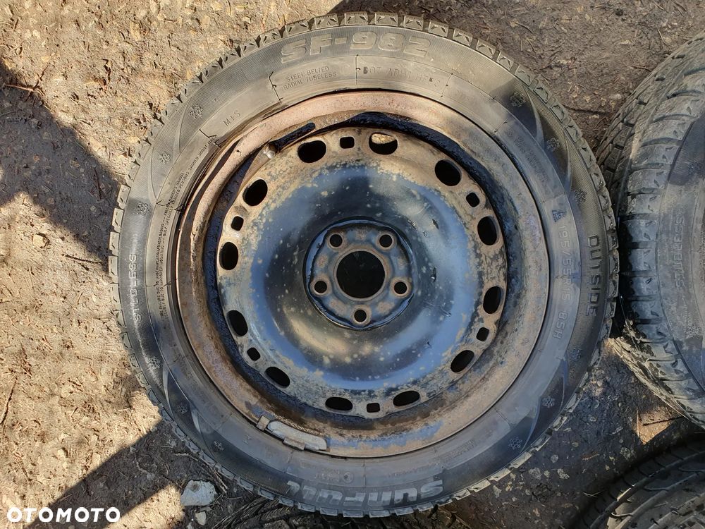 VW AG R15 4x KOŁO 5x100 195/55/R15 KOMPLET 4 KÓŁ ORYGINALNE FELGI 15 6J ET43 6Q0601027B - 2