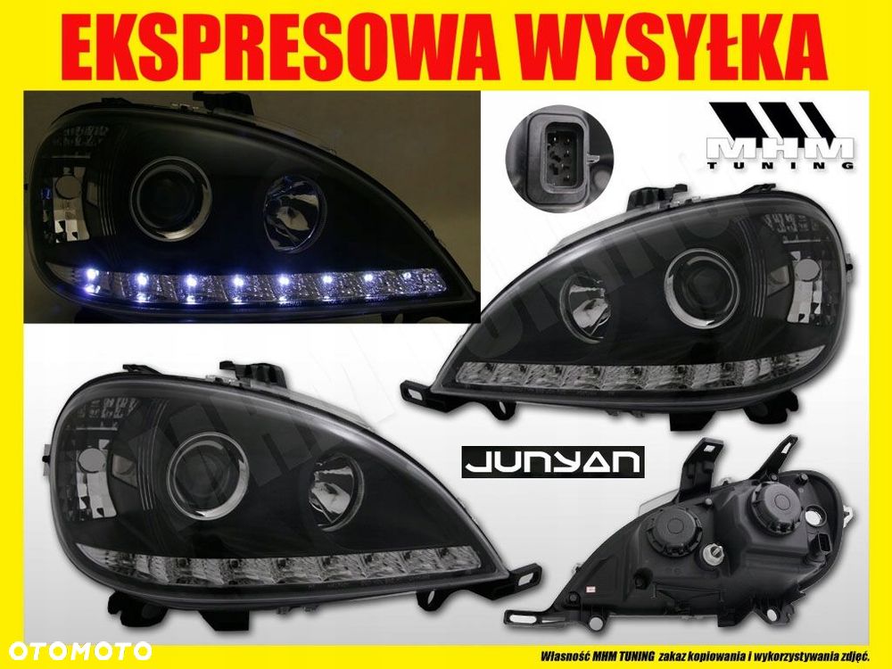 reflektory lampy day line light led diody tuning mercedes ml 163 1998-2001 - 3