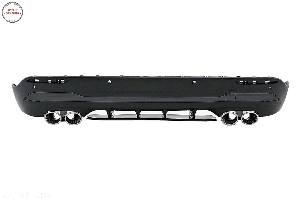 Difuzor Bara Spate cu Ornamente Evacuare Crom Mercedes GLA SUV H247 Sport Line (20- livrare gratuita - 1