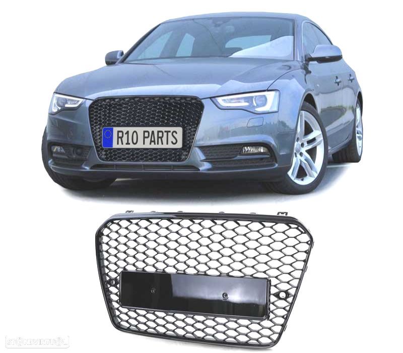 GRELHA FRONTAL AUDI A5 12-16 PRETO LOOK RS5 - 1