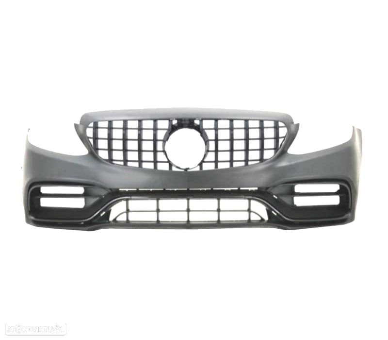 PARA-CHOQUES FRONTAL MERCEDES W205 SW 14-18 LOOK C63 NEW PRETO - 2