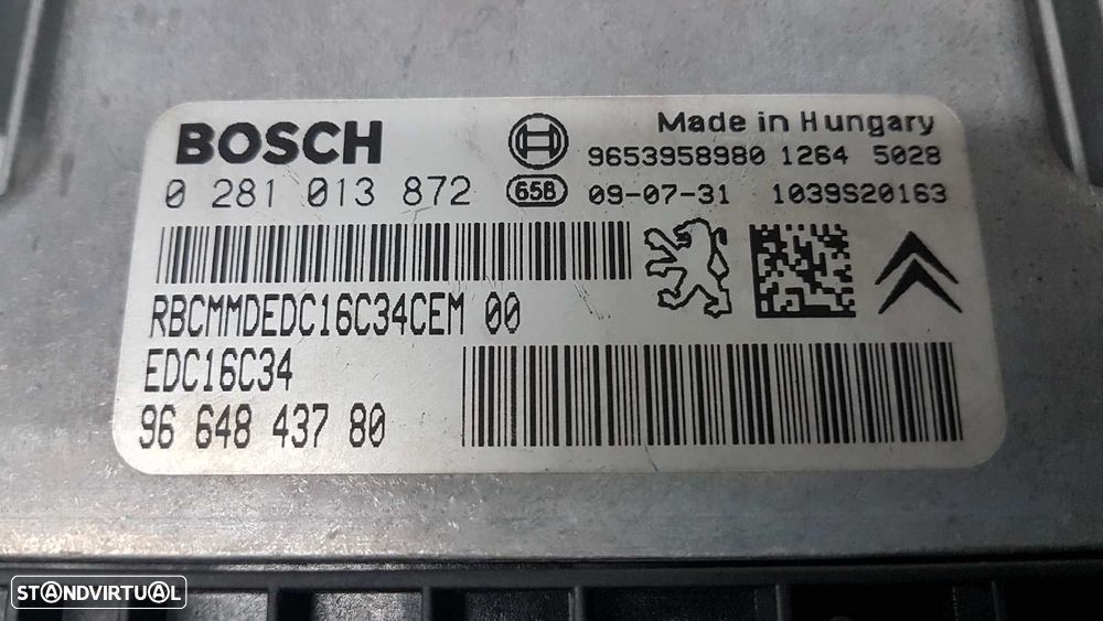 CENTRALINA DO MOTOR UCE CITROEN C3 PICASSO SX - 3