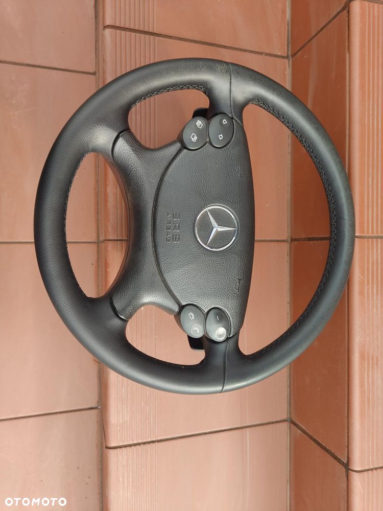 MERCEDES W209 CLK W211 LIFT W219 CLS KIEROWNICA czarna Skórzana Łopatki - 3