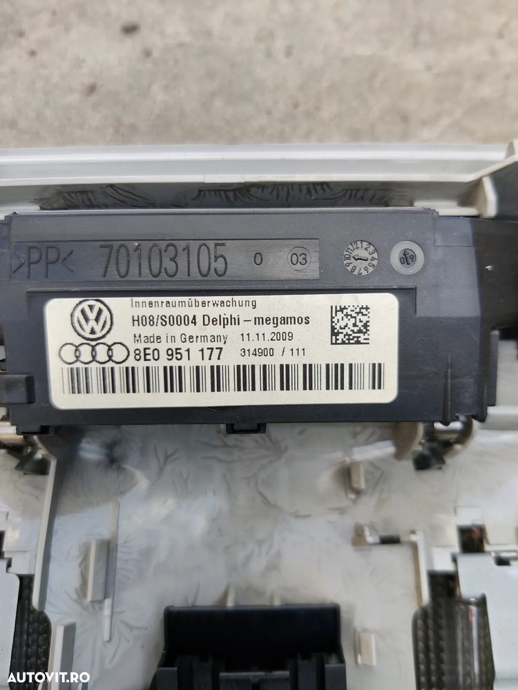 Plafoniera completa cu senzor alarma Seat Exeo Audi A4 B6 B7 Cod: 8E0951177 - 3