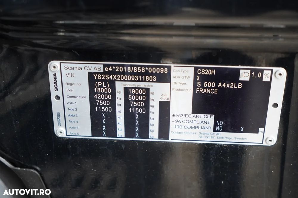 Scania S 500 / KIT / MEGA / LOW DECK / RETARDER / I-PARK COOL / CURTAIN / - 36