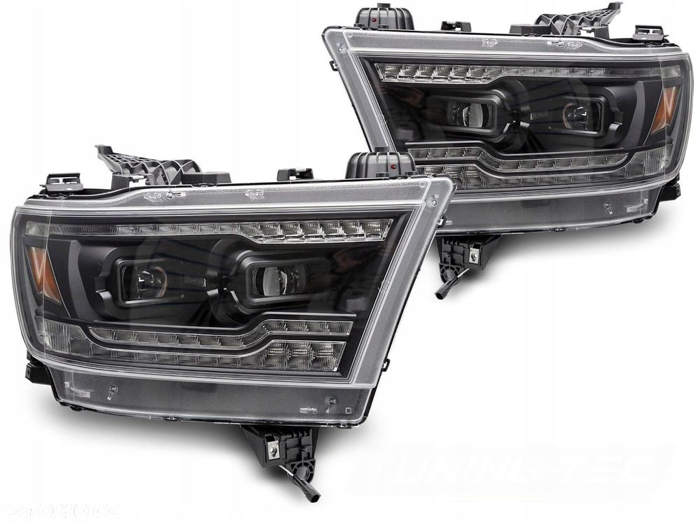 Reflektory Lampy kpl FullLED Soczewki Czarne Black Dodge Ram V 5 1500 19-24 - 1