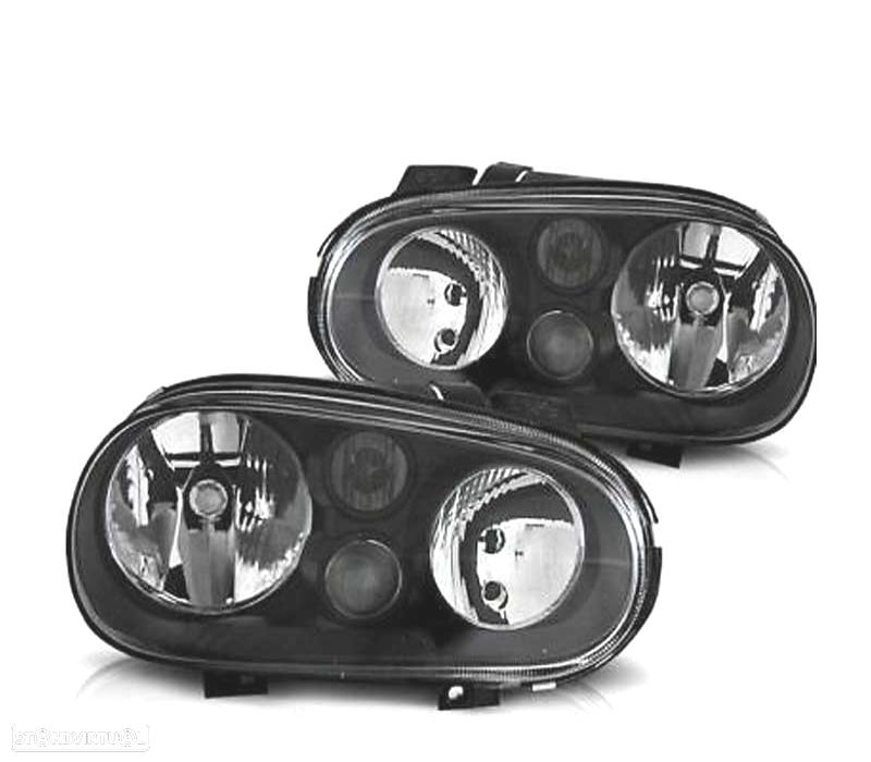 FARÓIS VOLKSWAGEN VW GOLF 4 MK IV 97-03 FUNDO PRETO BLACK EDITION - 5