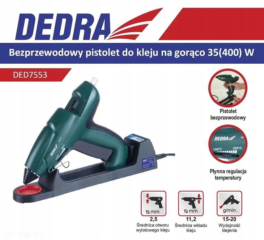 PISTOLET DO KLEJENIA NA GORĄCO KLEJU BEZPRZEWODOWY - 2