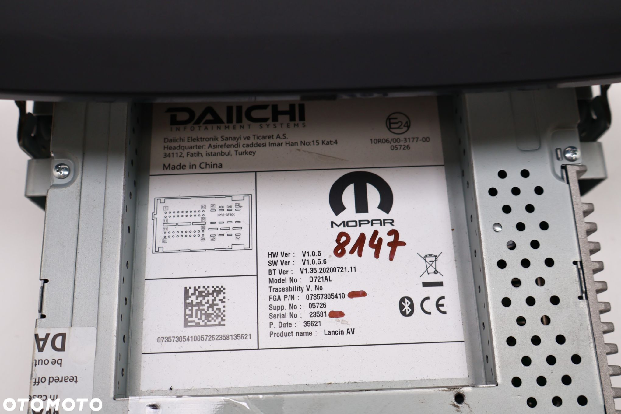LANCIA YPSILON RADIO EKRAN NAWIGACJA '07357305410 - 8