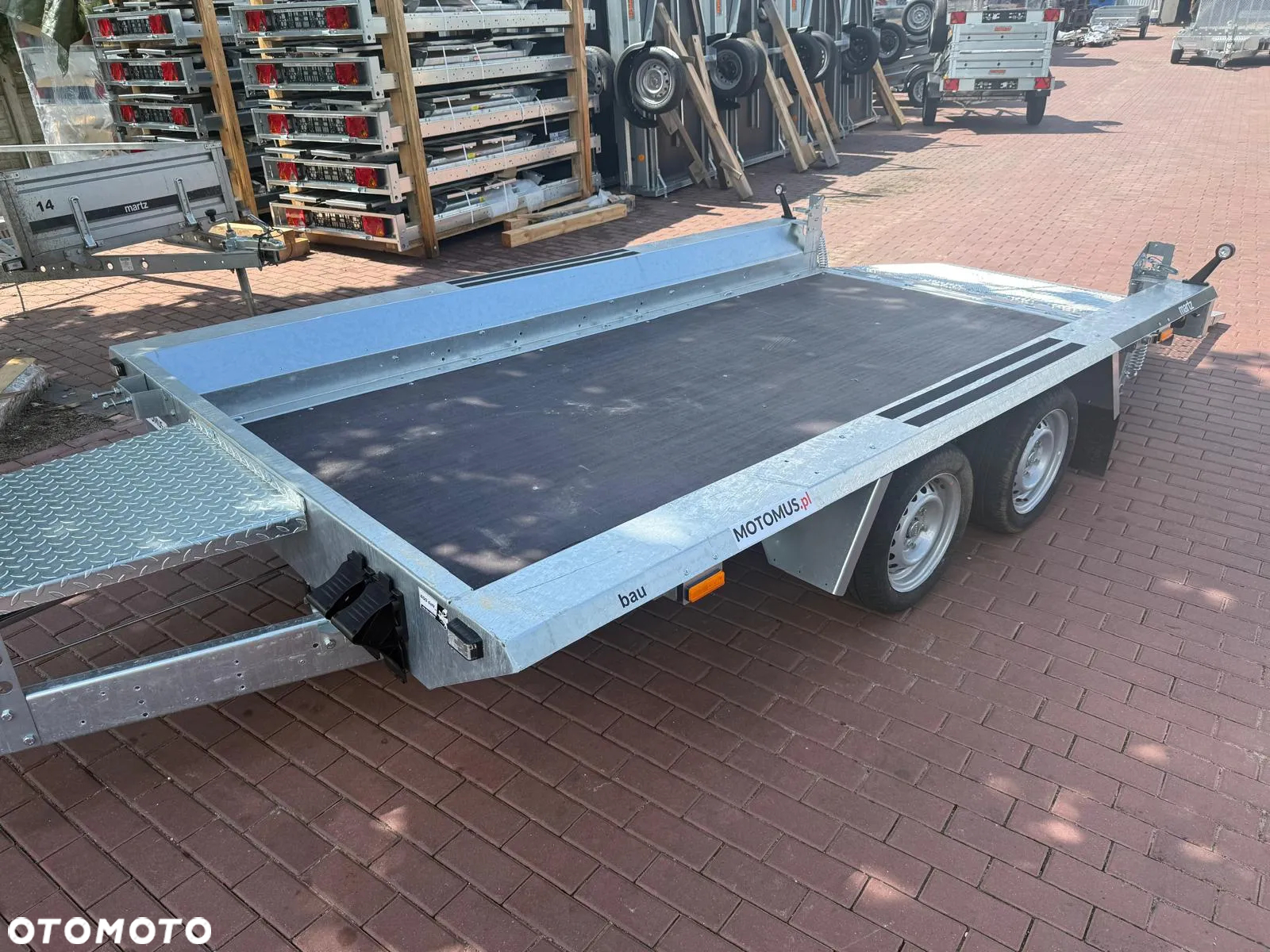 Martz Przyczepa do przewozu sprzętu budowlanego Martz Bau 3 350/2 350x160 3500kg 2 osie pod koparke koparka walec MOTOMUS od ręki - 10