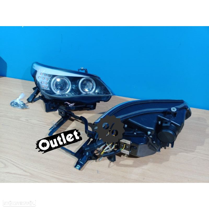 R011319C1 FARÓIS ANGEL EYES CCFL PARA BMW E60 E61 03-07 BLACK PRETO - 3