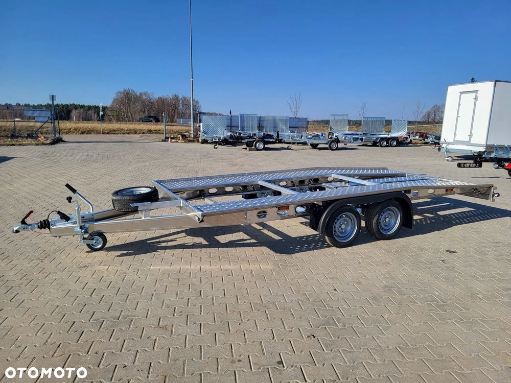 MAZZO Laweta 450x205cm DMC 2700kg raz łamana, MASA WŁASNA TYLKO 420kg, aluminiowa z najazdami i kołem zapasowym - 5