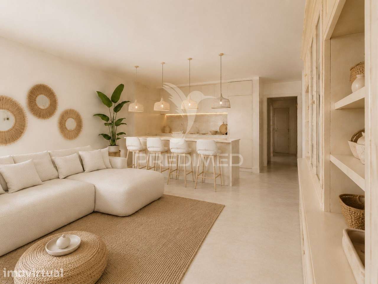 Apartamento T1 localisado 200 m da praia -renovado e mobiliado. - Grande imagem: 4/9