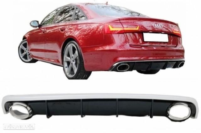 Difusor com Ponteiras Audi A6 4G (2011 a 2015) Look Rs6 - 1