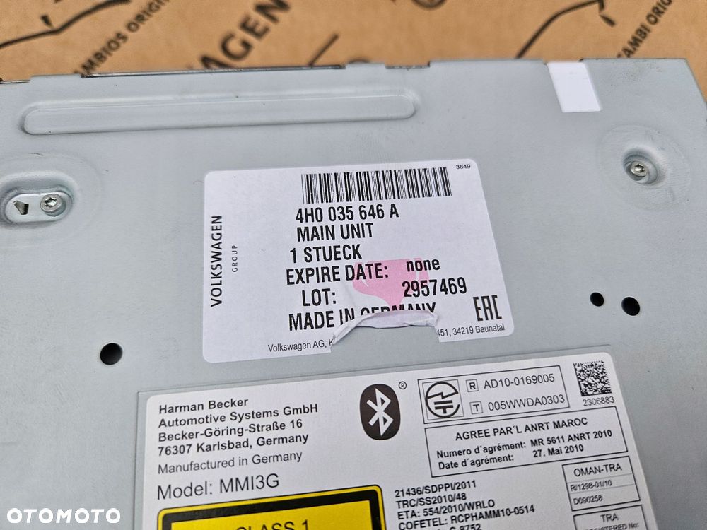 audi a8 d4 czytnik dvd sd mmi 4h0035646a - 2