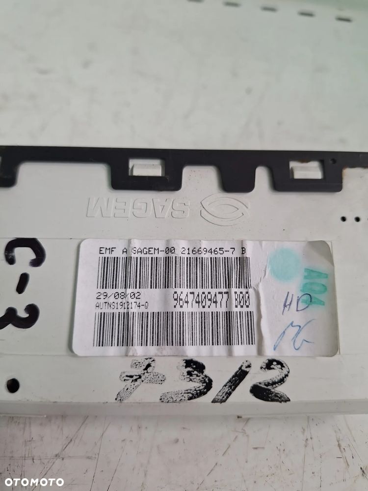 wyświetlacz  zegarek CITROEN C3 9647409477 / 9647409477 B00    (73/2) - 4