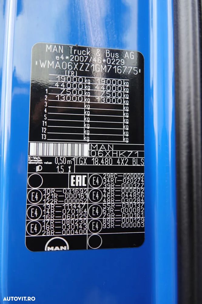 MAN TGX 18.480 / GM / RETARDER / I-PARK COOL / NAVI - 38
