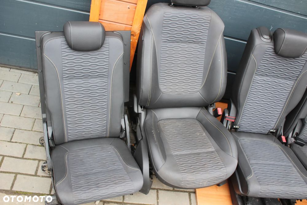 KOMPLET PRZEKŁADKA FOTELE BOCZKI PLASTIKI WYKŁADZINA PASY OPEL ZAFIRA C 7 OSÓB PÓŁSKÓRA - 17