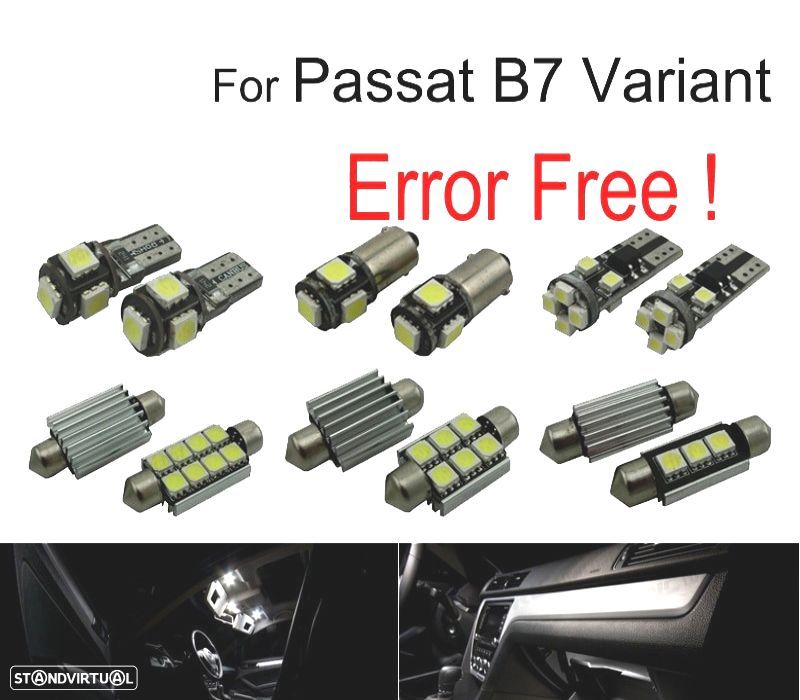 KIT COMPLETO 18 LAMPADAS LED INTERIOR PARA VOLKSWAGEN VW PASSAT B7 365 11-14 - 1