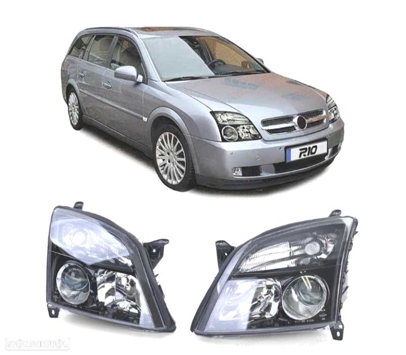 FARÓIS OPEL VECTRA C 02-05 SIGNUM 03-05 FUNDO NEGRO - 1