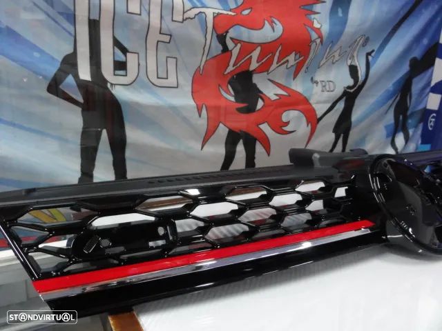 Grelha frontal em plástico abs com espaço para o símbolo VW golf 7.5 17-20 GTI LOOK em preto piano brilhante. - 3