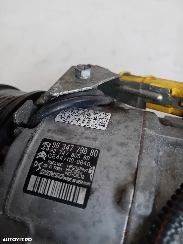 Compresor Clima AC Peugeot 208 308 2008 3008 Citroen C4 Cactus Opel Corsa F 1.2 B HN05 9834779880 - 8