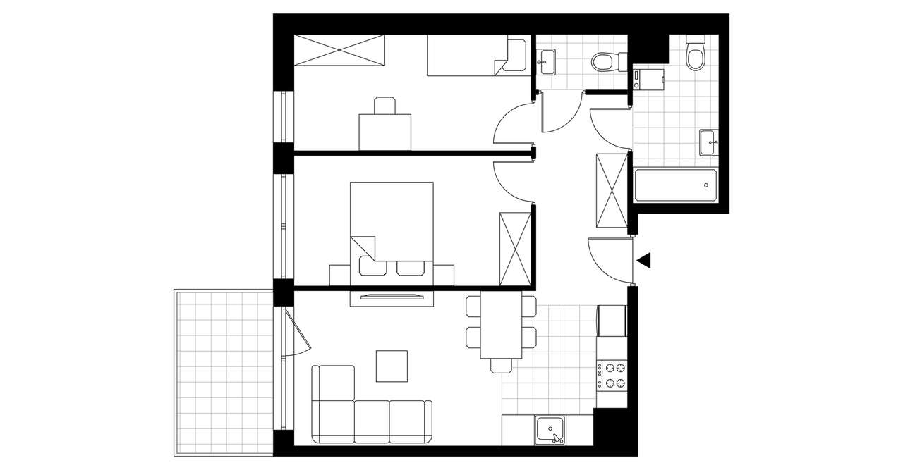 3-pokojowe mieszkanie 54m2 + balkon - Pełny obrazek: 3/23