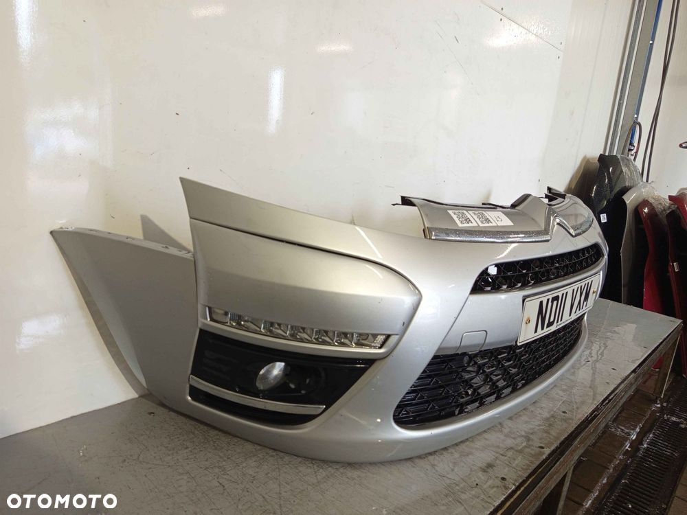 + ZDERZAK PRZÓD PRZEDNI DO CITROEN C4 GRAND PICASSO LIFT FL EZRC SREBRNY LED DRL HALOGENY - 2