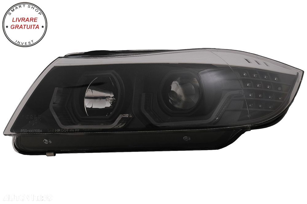 Faruri 3D LED Angel Eyes BMW Seria 3 Limousine E90 Touring E91 (03.2005-08.2008) L- livrare gratuita - 15