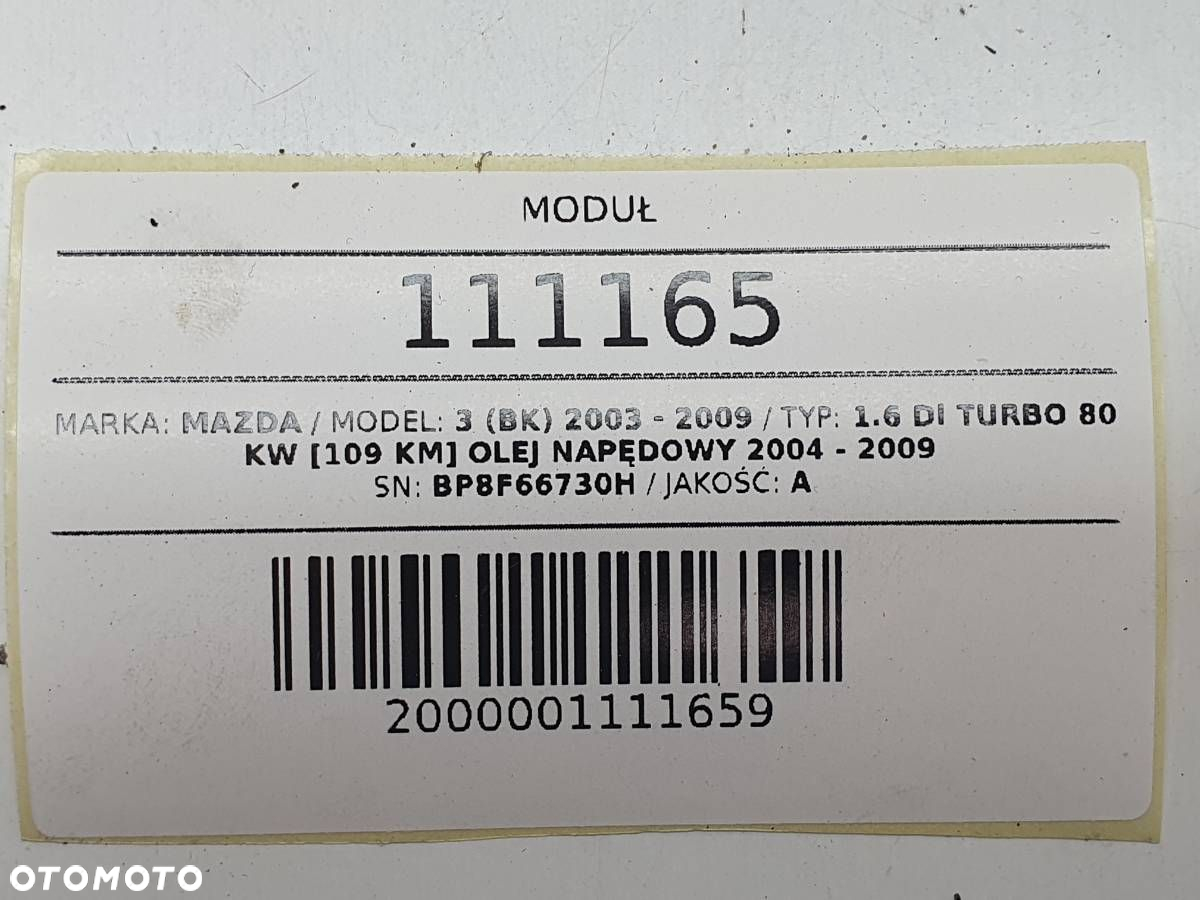 MODUŁ BSI SKRZYNKA BEZPIECZNIKÓW BP8F66730H MAZDA 3 BK EUROPA - 4
