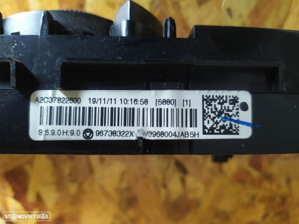 COMANDO / REGULADOR SOFAGEM E AC PEUGEOT 3008 96738322XT A2C37822600 - 2