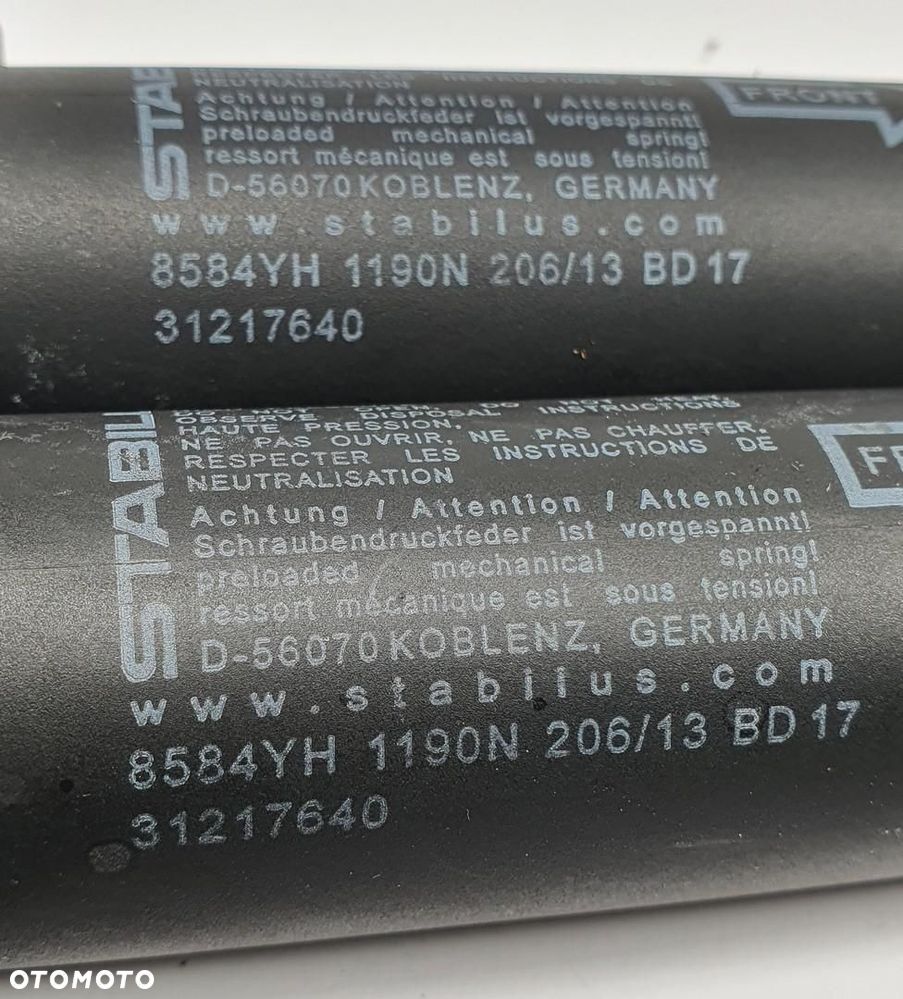 SIŁOWNIKI TELESKOPY KLAPY BAGAŻNIKA TYŁ VOLVO V70 III 31217640 PARA - 2