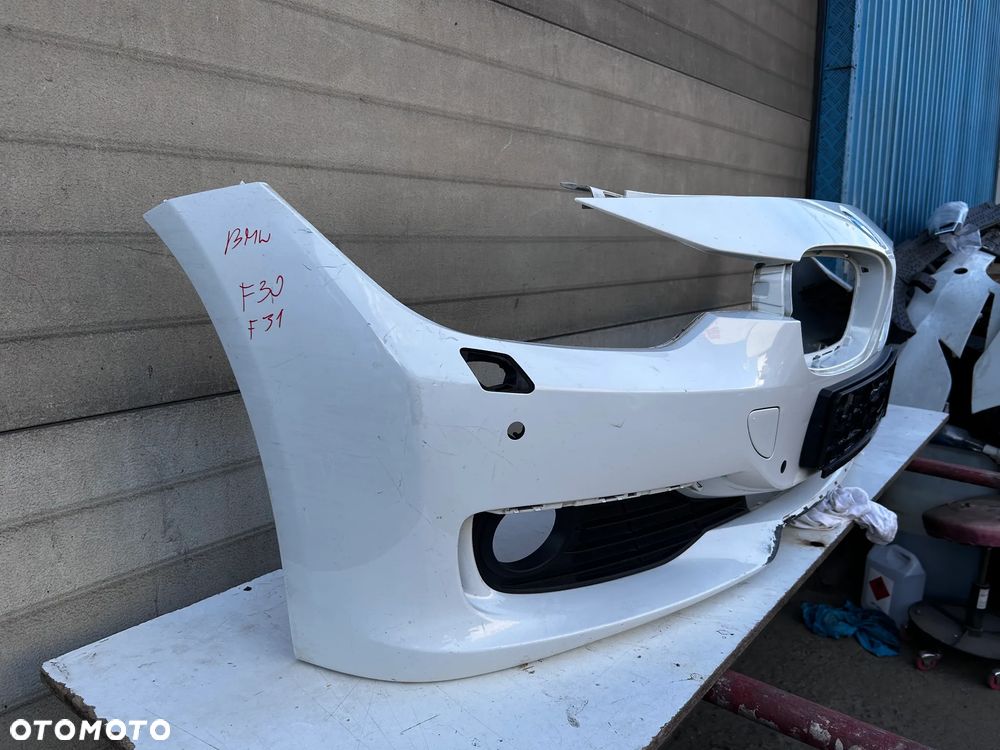 BMW 3 F30 F31 ZDERZAK PRZÓD PRZEDNI BIALY ALPINWEISS - 2