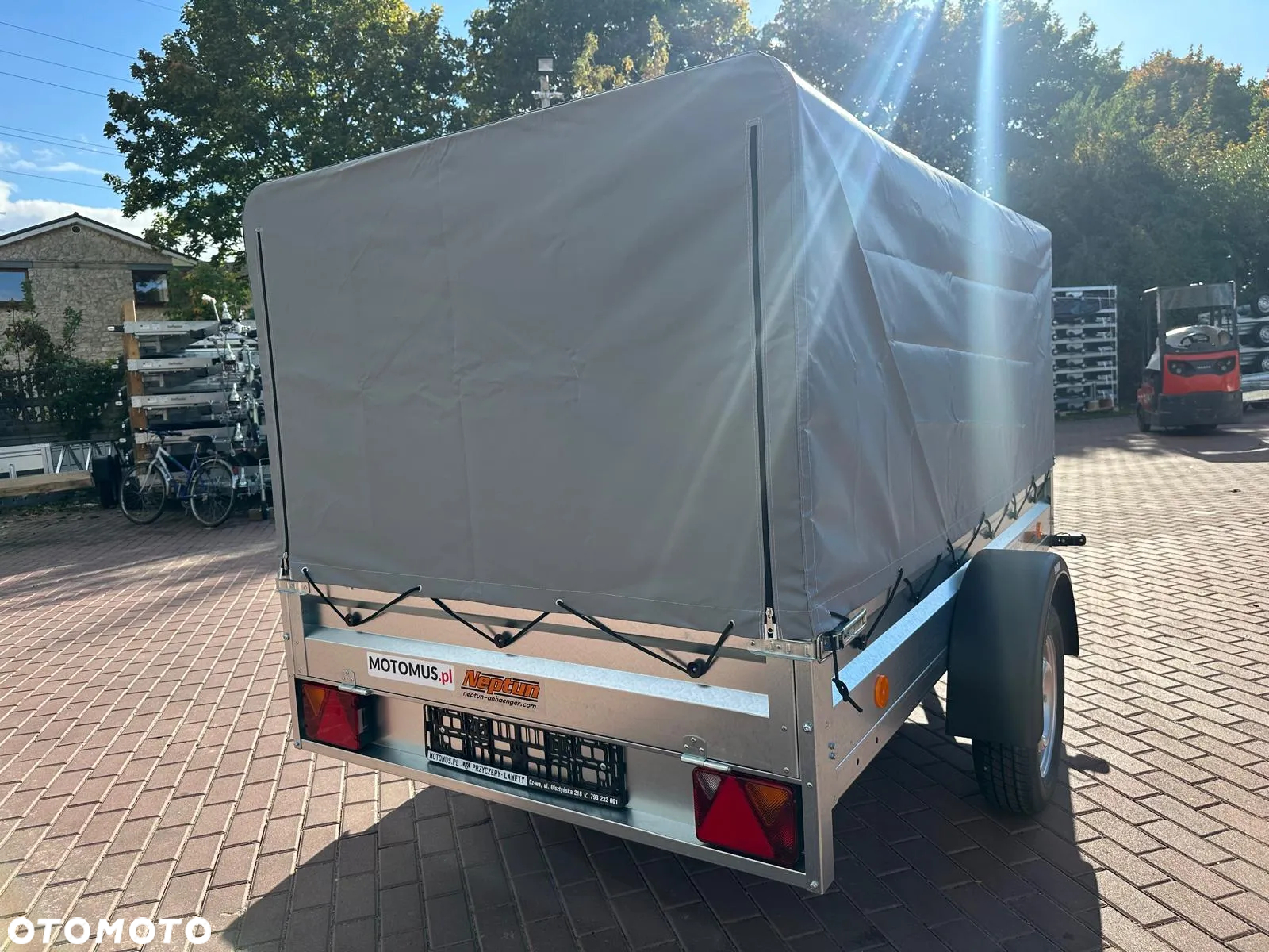 Neptun Przyczepa Neptun N7-236 PTW 236x129x30 + stelaż i plandeka H80 cm DMC 750 kg 1 osiowa funkcja uchyłu - 5