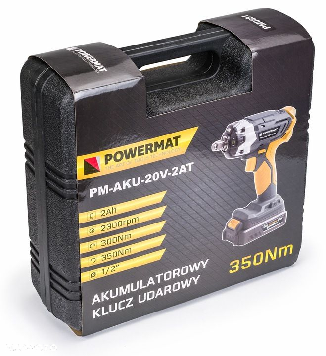 KLUCZ UDAROWY AKUMULATOROWY 20V 350NM 1/2" ADAPTER WALIZKA 4 NASADKI DO KÓŁ - 11