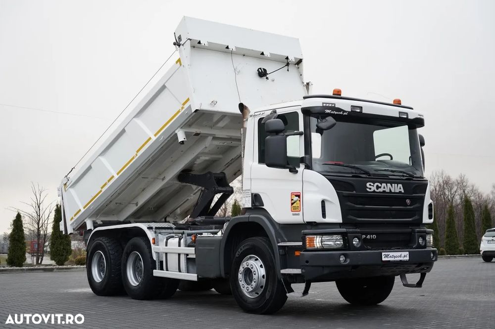 Scania P 410 / 6x4 / BASCULĂ DUBLU / HYDRODOLTA / BOARDMATIC / AUTOMATĂ / EURO 6 - 6