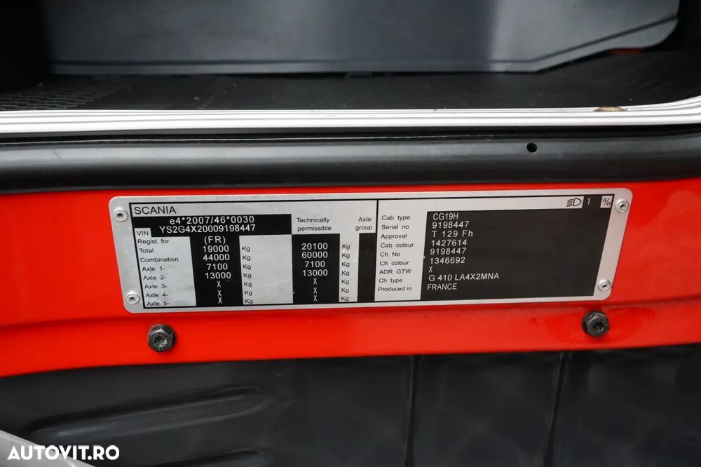 Scania G 410 / RETARDER / COMPRESOR MOUVEX / SISTEM HIDRAULIC / RETARDER / ADR COMPLET / I-PARK COOL - 36