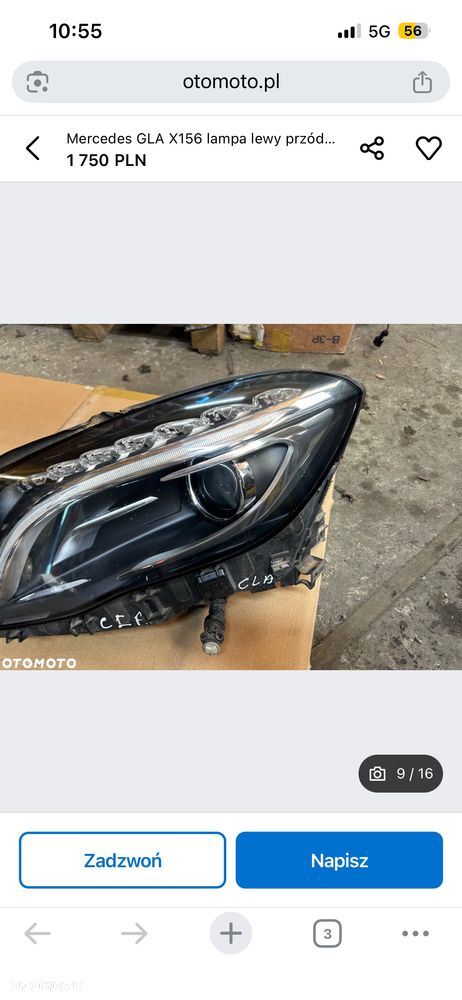Mercedes Gla x156 maska błotnik lewy przód prawy przód błotniki - 11