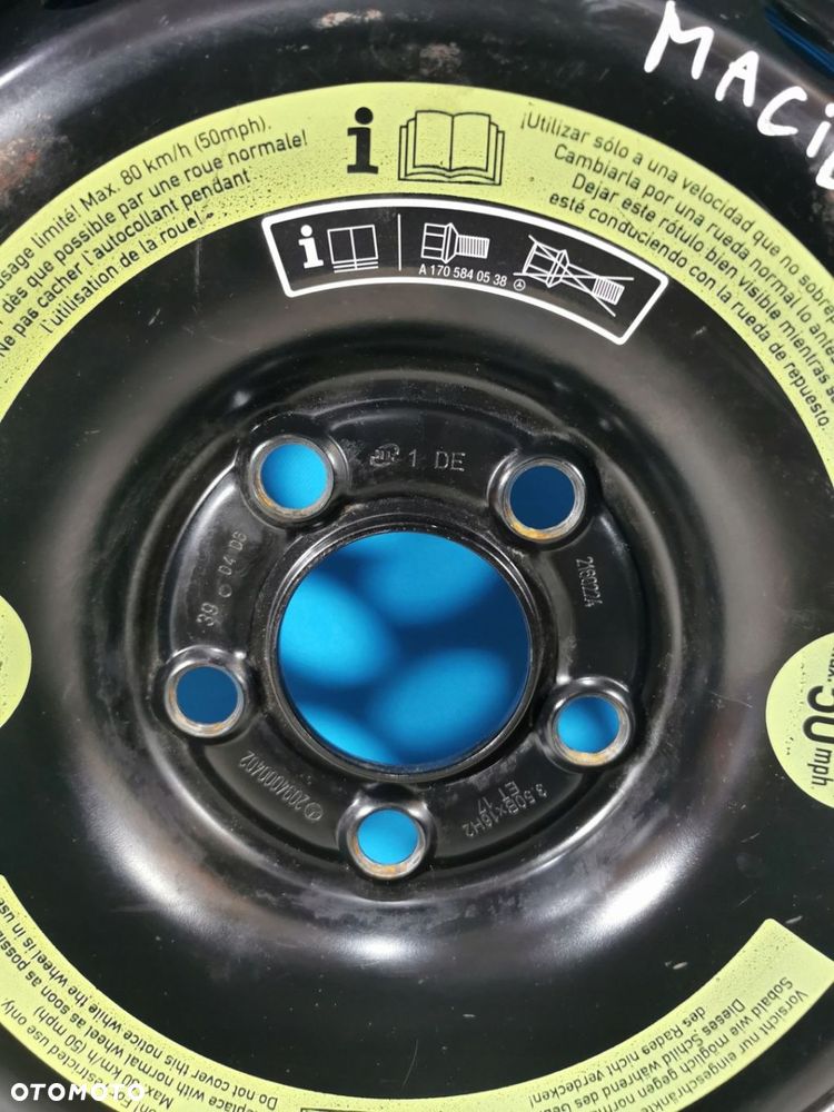 Mercedes CLK W209 koło dojazdowe zapas R16 3,50Bx16H2 ET17 5x112 2044000402 - 2