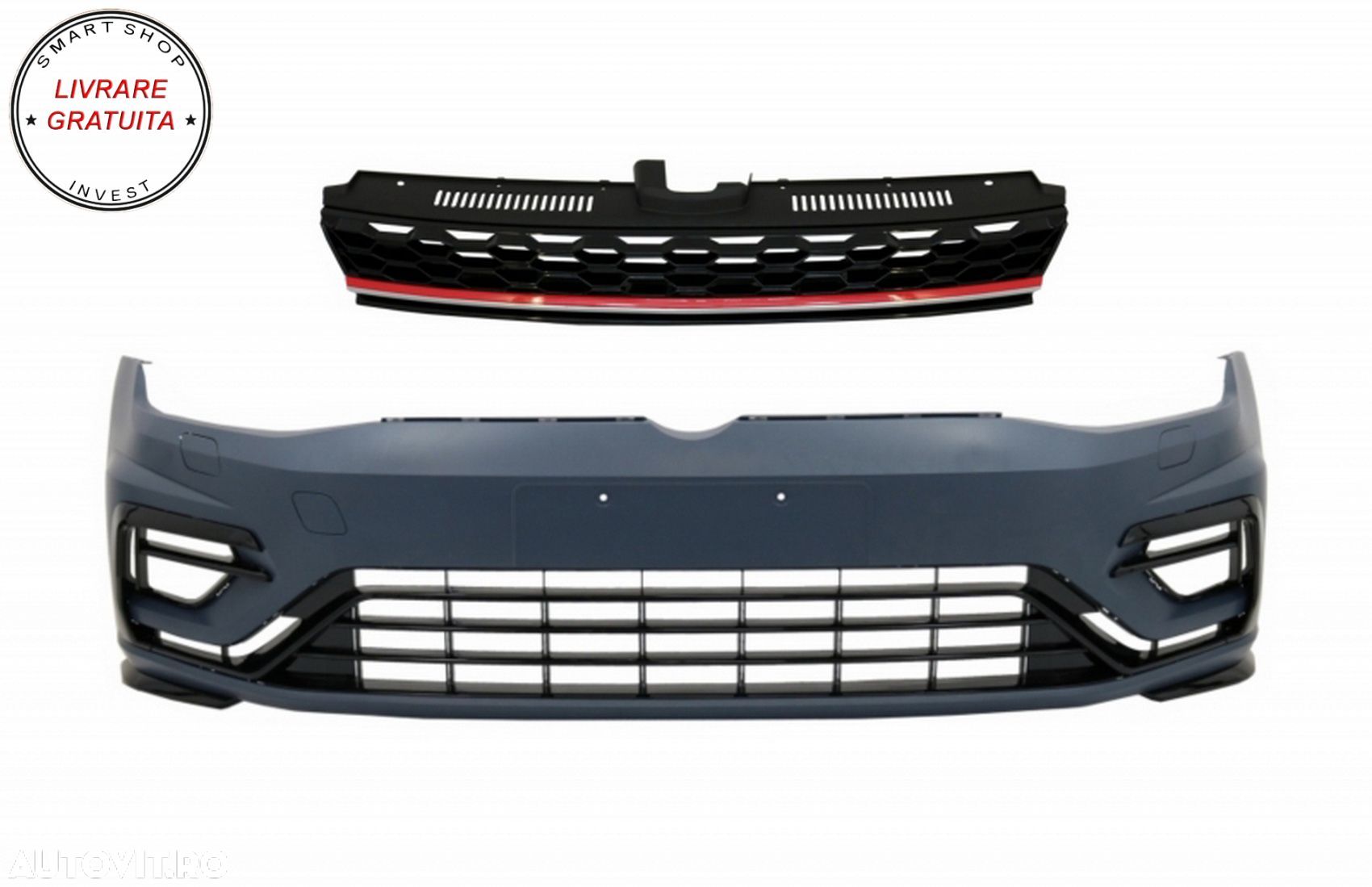 Bara fata cu Grila Centrala compatibila cu VW Golf 7.5 (2017-2020) R GTI Design- livrare gratuita - 1