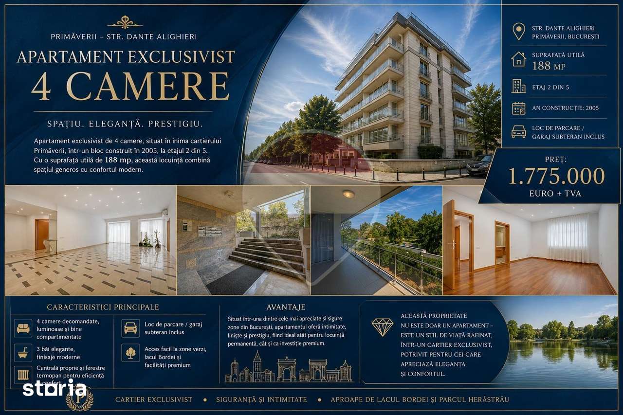 Apartament de 4 camere Primăverii /finisaje premium/ vedere Lac Bordei — fotografia 1