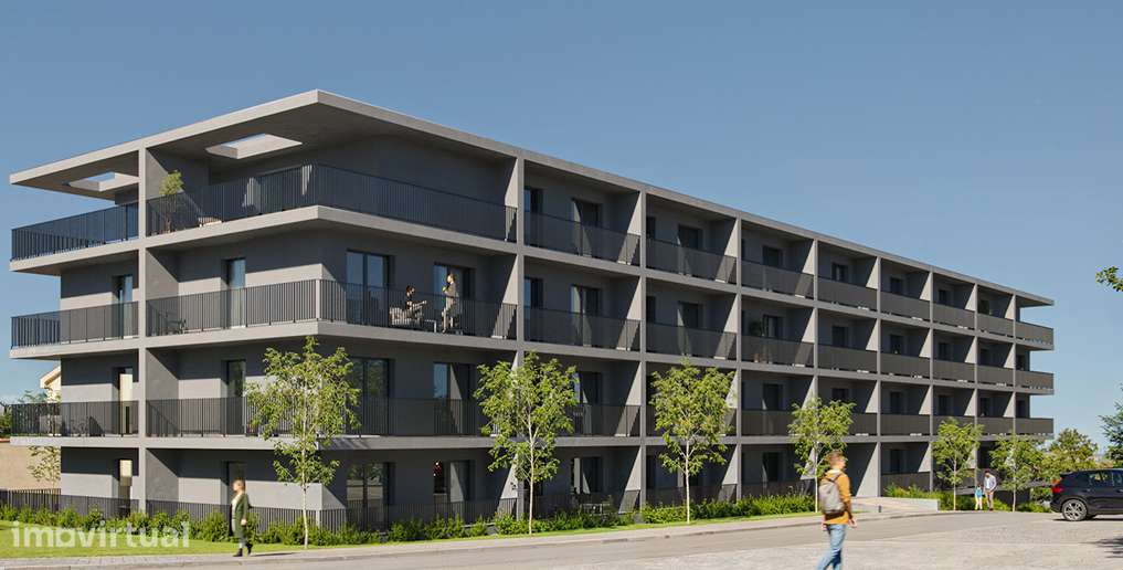 Apartamento T1 novo, com jardim privativo de 64m2 e lugar de garagem - Grande imagem: 2/9