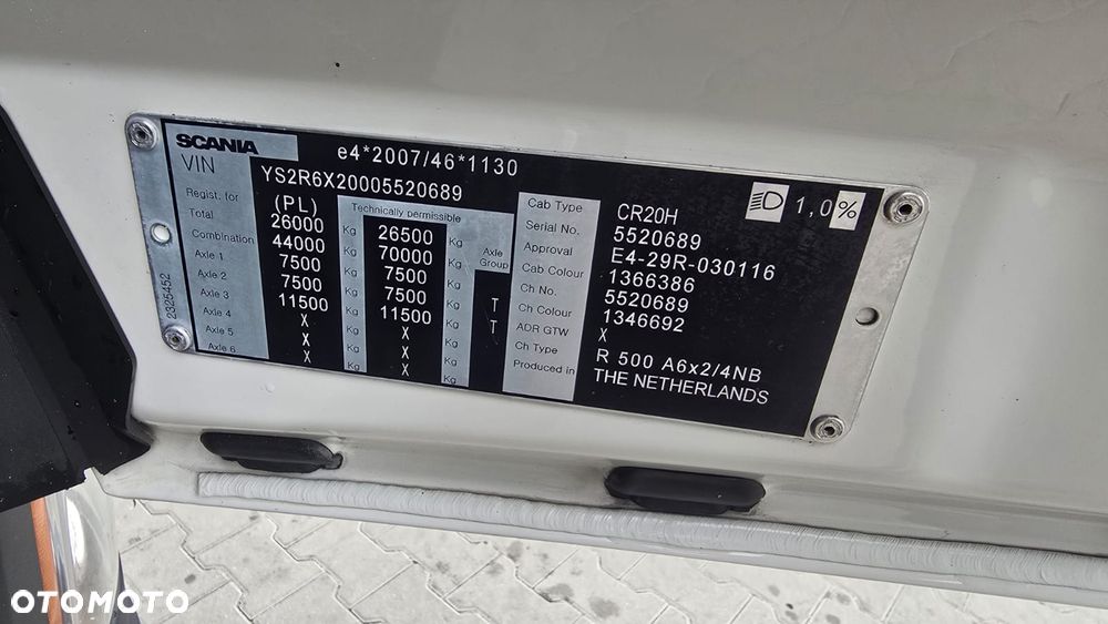 Scania Scania R500 bez EGR 6x2 pusher retarder full air 2 zbiorniki super stan świeży import! - 20